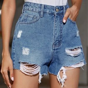 Distressed Jean Shorts